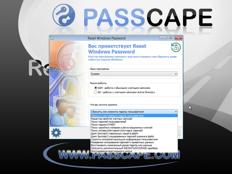 Passcape Software Reset Windows Password